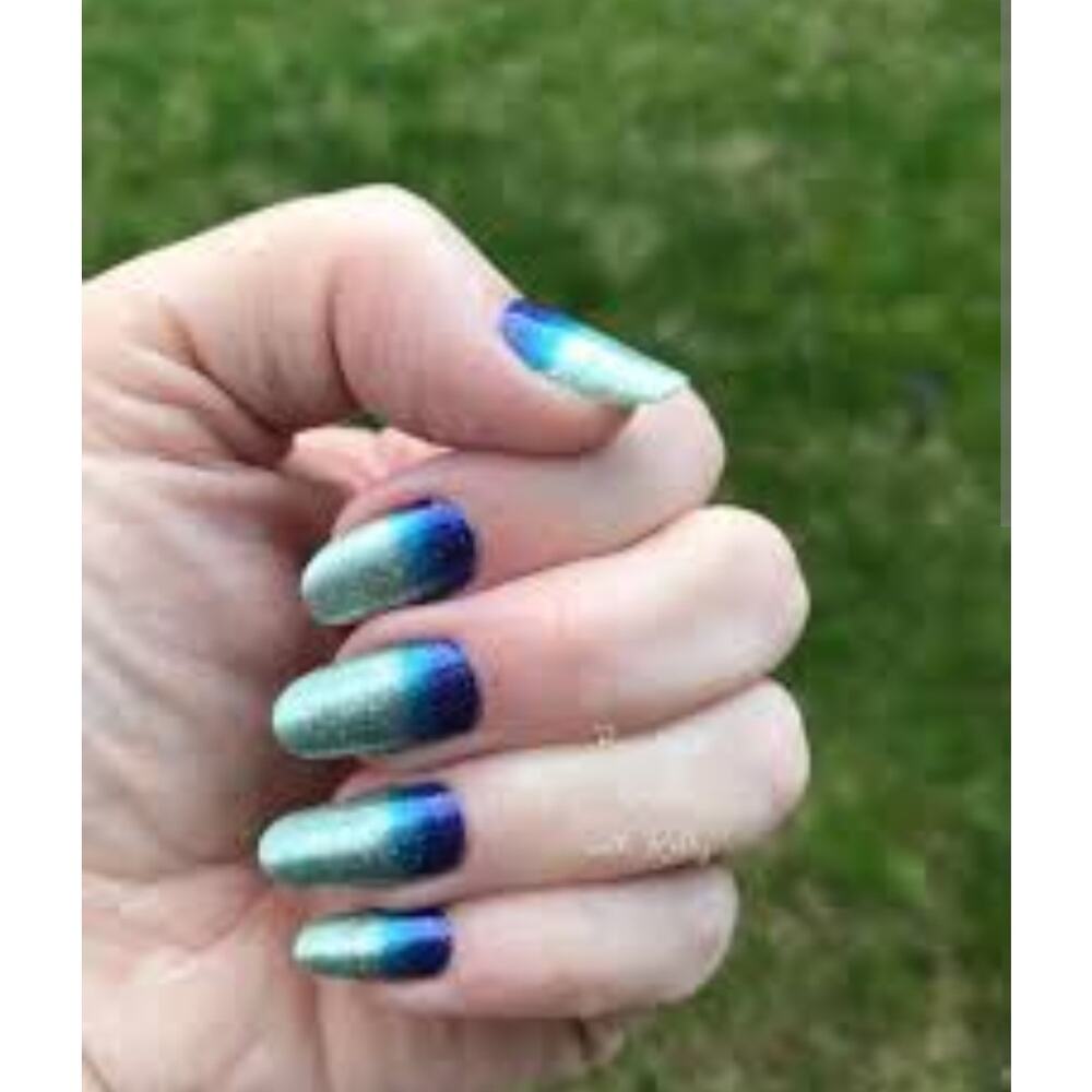 Color Street Nail Strips Long Time No Sea, Blue and Green